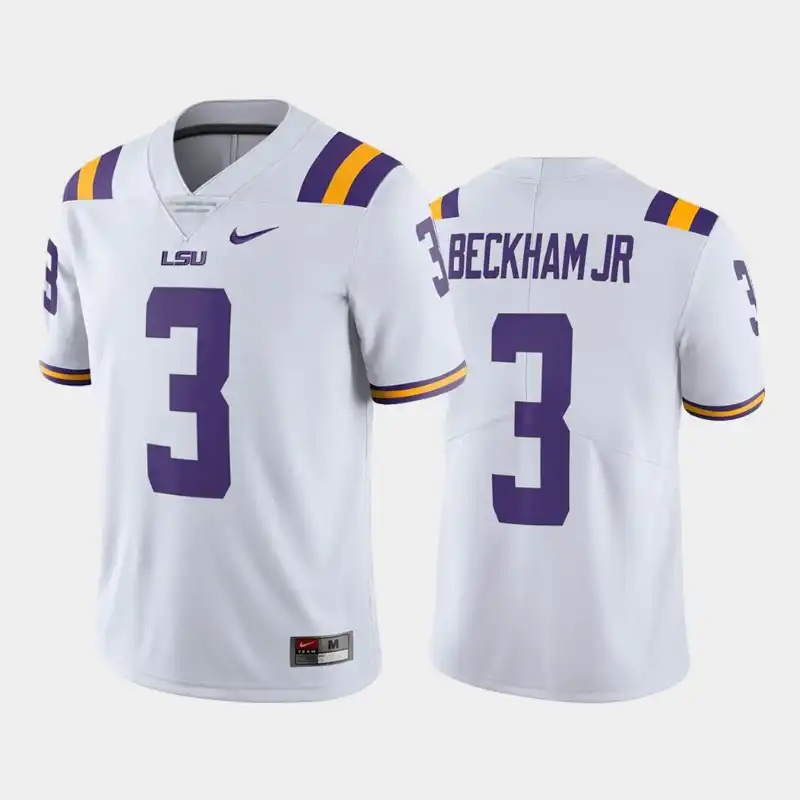 Men's LSU Tigers Odell Beckham Jr. #3 Limited White Alumni NCAA Football Jersey